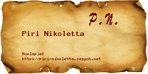 Piri Nikoletta névjegykártya