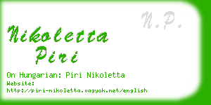 nikoletta piri business card